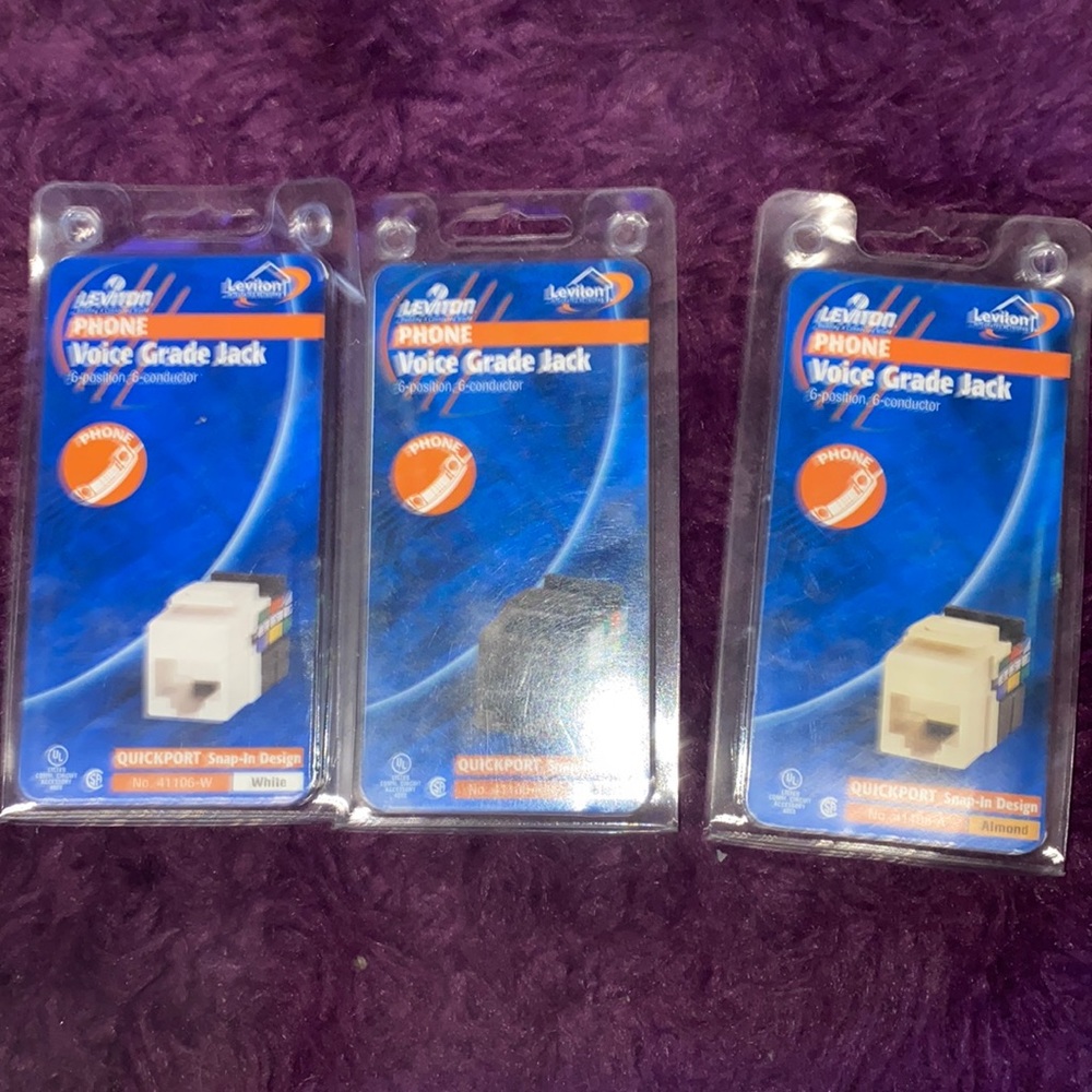 NEW Leviton 6 position Voice Grade Jack 41106-w 41106-re6 telephone voice jacks